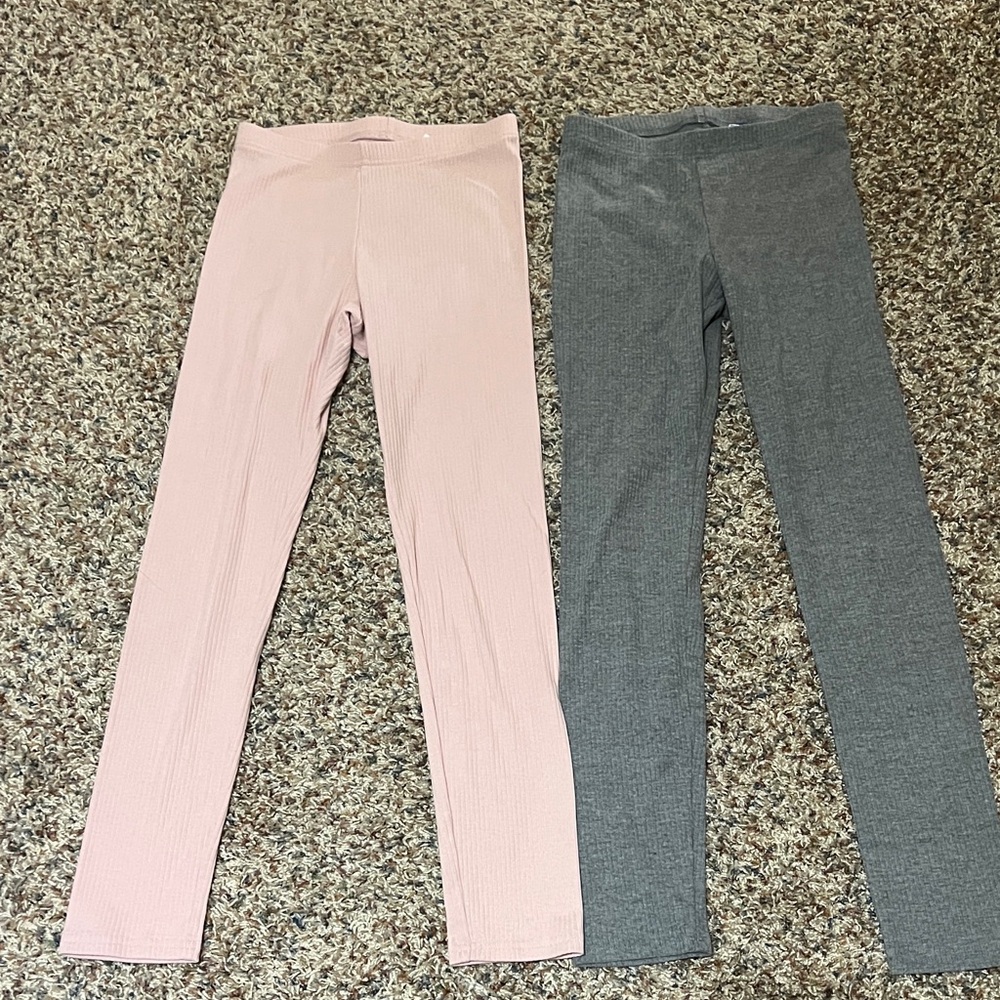 Old Navy Kids Leggings in Soft Pink and Charcoal Gray